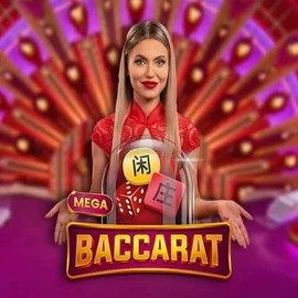 Mega Baccarat slot logo by Pragmatic Play at Betninja Casino